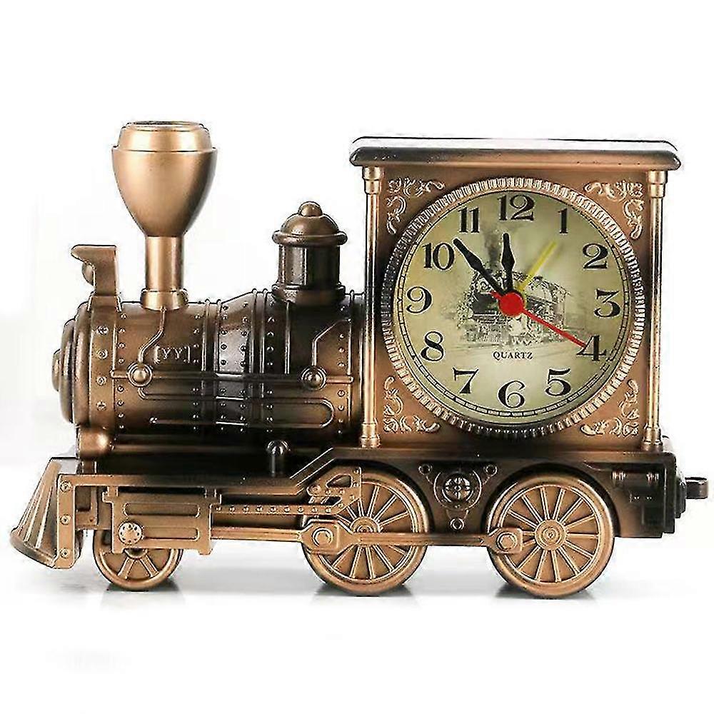 Retro Alarm Clock Train Clock Ornaments Creative Desktop Ornaments