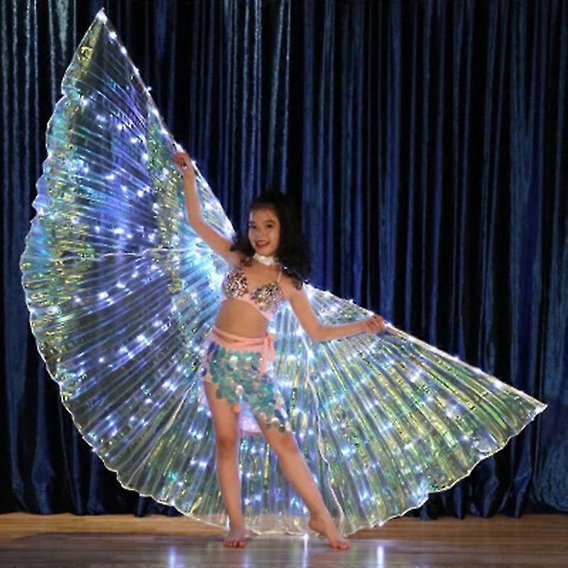 Led 童子军表演荧光蝶翅膀舞肚皮舞圣诞服装翅膀舞蹈表演
