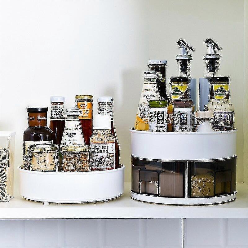 Seasoning Box Kitchen Spice Organizer Rack 360 Degree Rotating Storage Shelf Round Slide Kitchen Cabinet Four Grid
