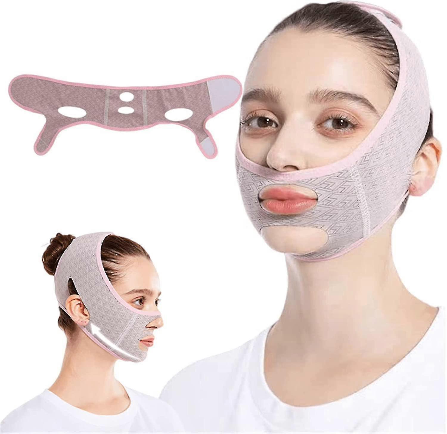 Beauty Face Sculpting Sleep Mask, Reusable V Line Shaping Masks, V Line Lifting Mask Facial Slimming Strap - Double Chin Reducer