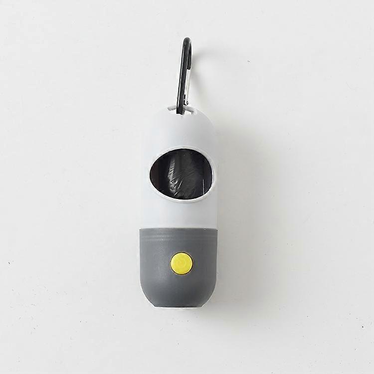 Dog Poop Bag Dispenser For Leash With Built-in Light And Metal Clip, Poop Baggrey