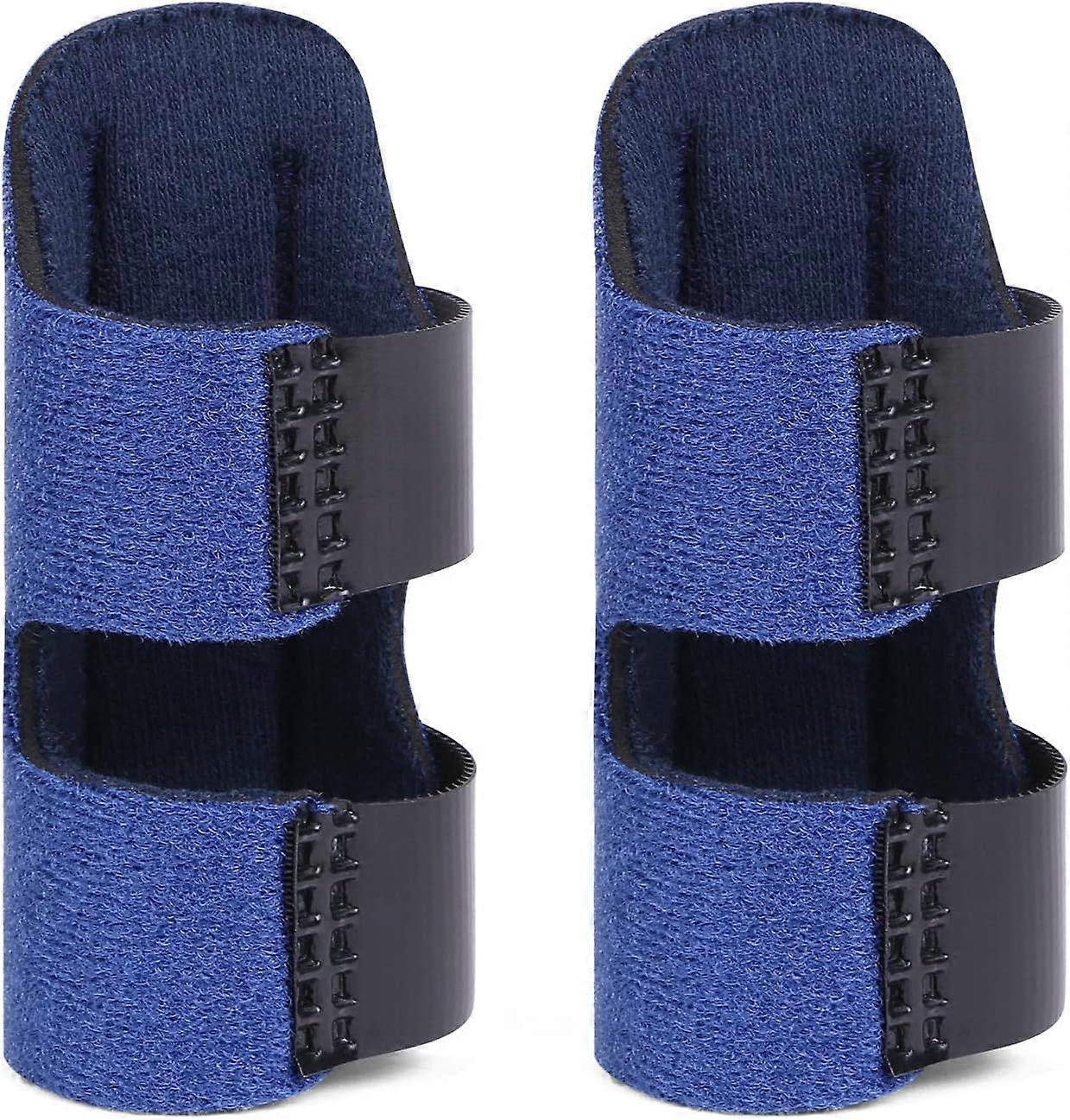 Finger Splint, Adjustable Finger Orthosis Protective Support Sleeve Prevent Finger Injury During Sports, for Finger Injury, Joint Pain (Blue)