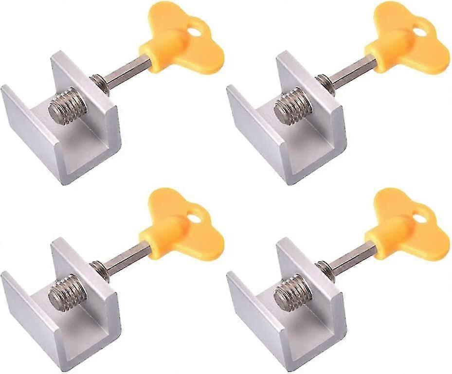 Sliding Window Locks 4 Pieces Sliding Door Stopper Adjustable Window Lock Adjustable Sliding Door Stoppers Aluminum Alloy Sliding Door Lock Window Sec