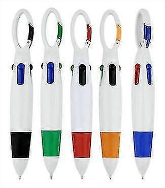 10-Pack Mini 4-In-1 Color Ink Ballpoint Pen With Keychain
