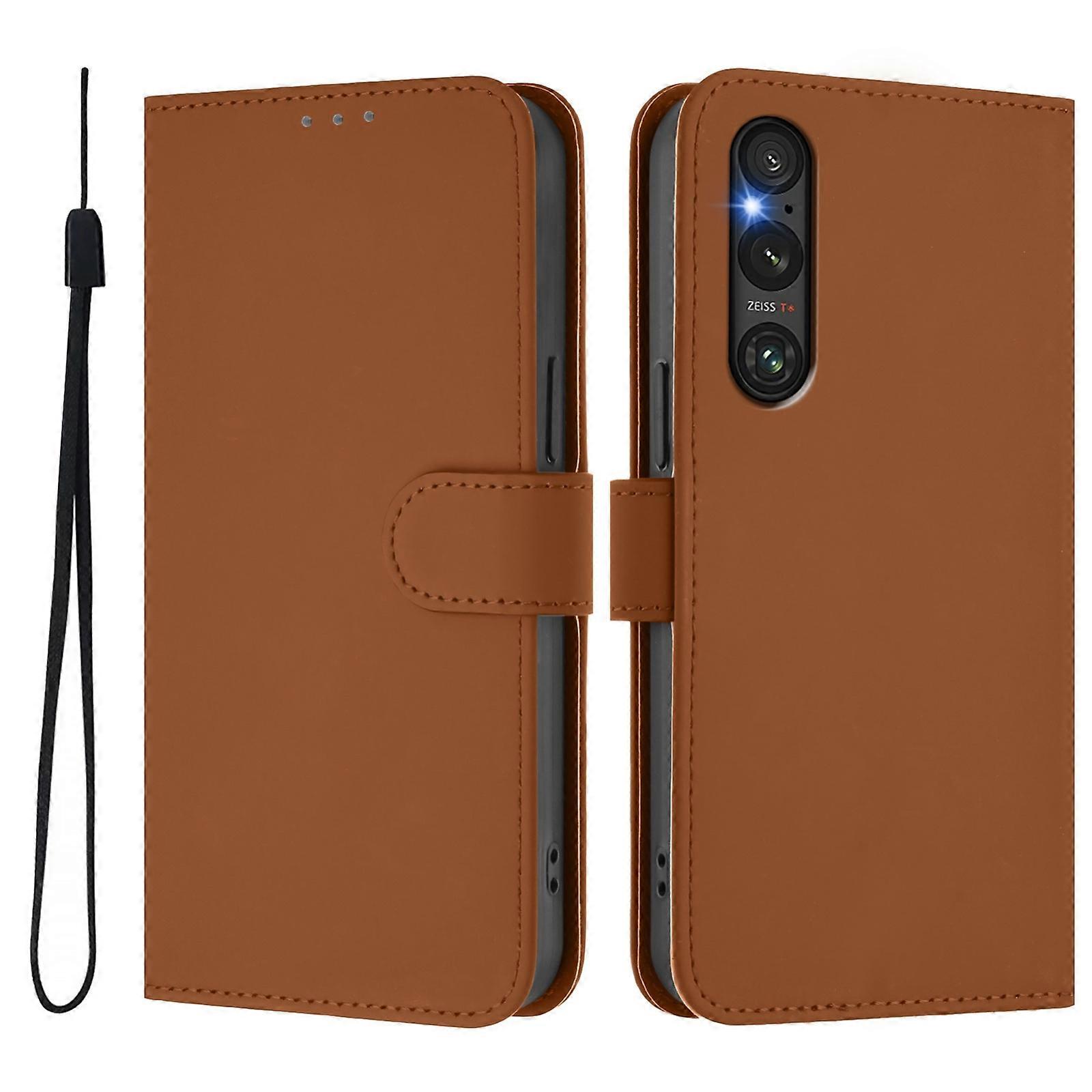 Solid Color PU Case For Sony Xperia 1 V 2023