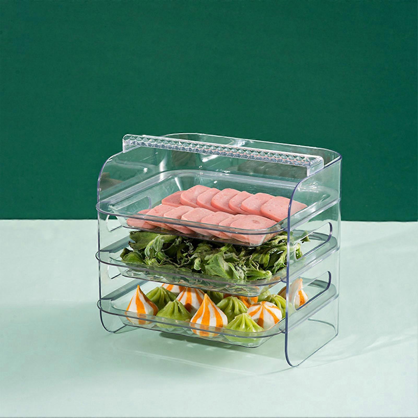 3 Layer White Multi-Functional Food Tray Strong Capacity Durable Vegetable Fruit Preparation Plate
