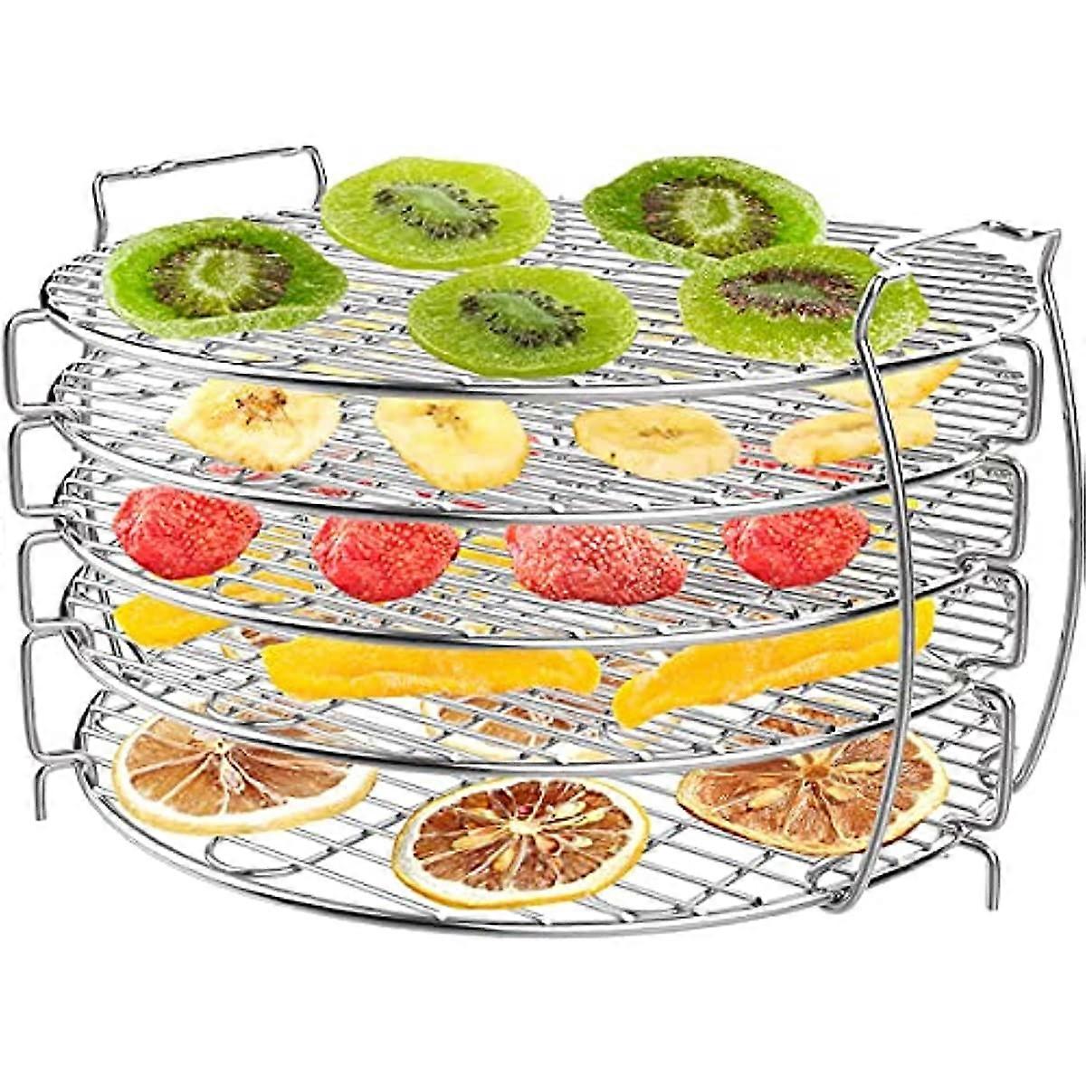 Air Fryer Dehydrator Rack Compatible with Ninja Foodi 65qt and 8qt Stainless Steel Dehydrator Rack Air Fryer 5-Layer Dehydrator Holder Tray with 5 Sta