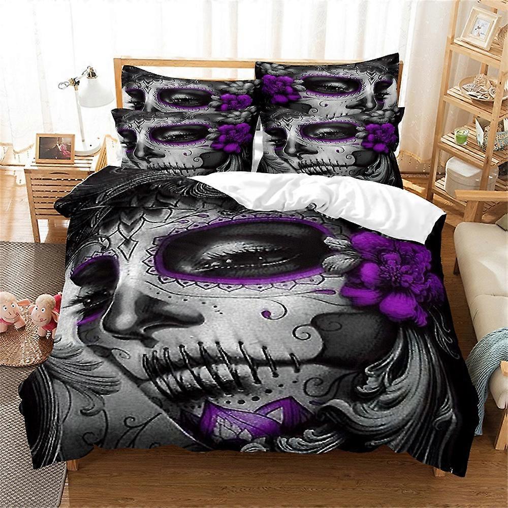 m332 Lakan Lila skönheter 3st sängkläder set Digitaltryck Custom Quilt Påslakan Set Hem Täcke Örngott Lakan ggt332