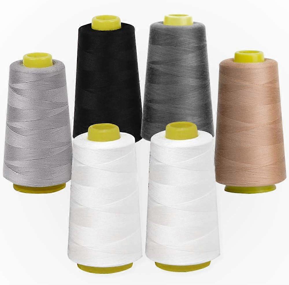 6pcs Spools of Sewing Thread Serger Thread for Hand or Machine Sewing Polyester