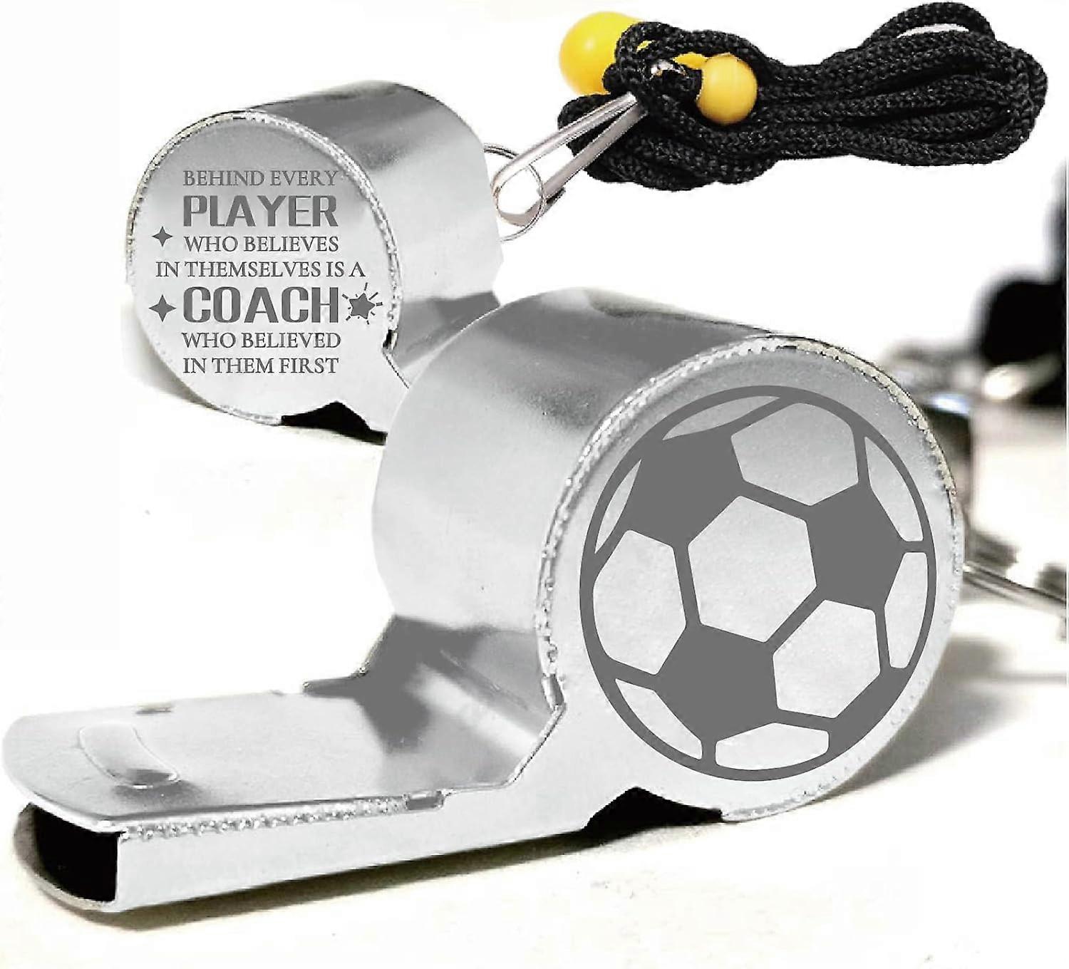 Coach Whistle Stainless Steel Whistle Loud Crisp Sound Whistles with Lanyard Laser-Engraved Whistle Outdoor Activities Football Basketball Emergency G