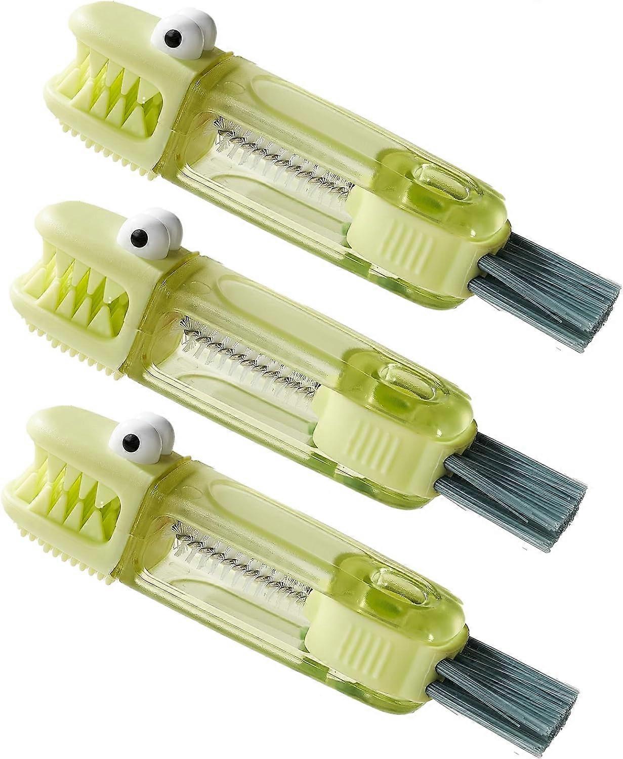 4-in-1 Bottle Cleaning Brush Set, Multifunction Silicone Cup Lid Gap Cleaner, Home Kitchen Crevice Cleaning Tools, 3 Pcs