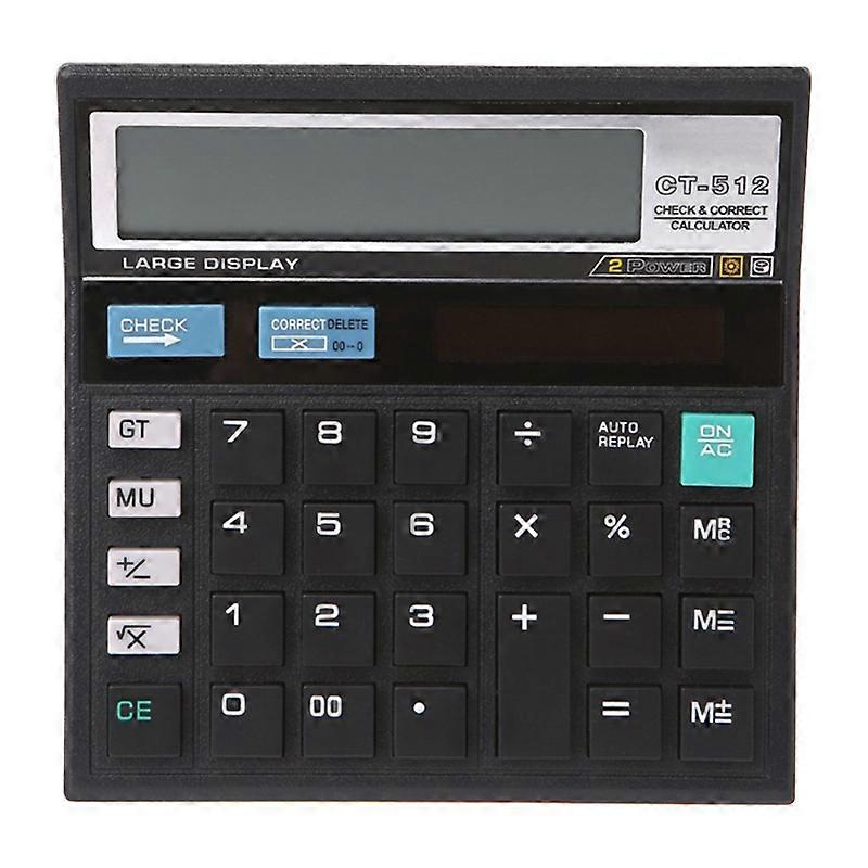 Calculator 12-Digit Desktop Financial Handheld Calculator with Large LCD Display Big Sensitive Button Office Home School Student Teaching Stationery C