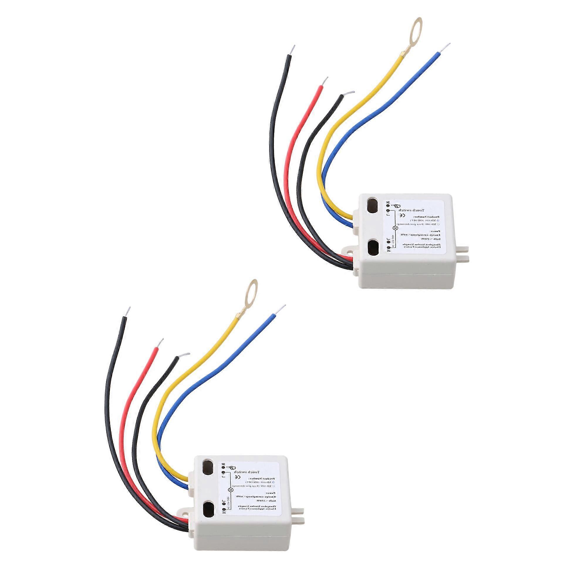 2Pcs On-Off Plastic Touch Switch For Saving Lamp Switch 120V White Xd-608