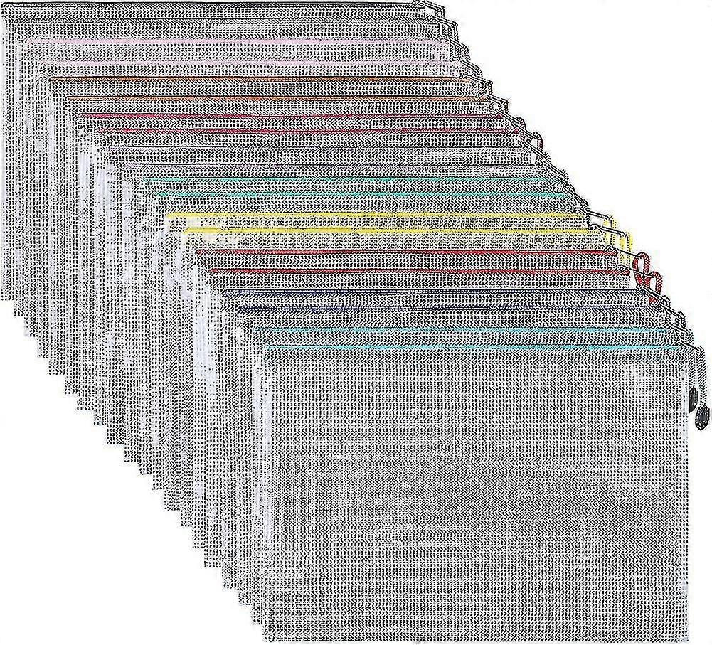 30 Pack A4 Document de buzunar. Ipow fermoar Husă Mesh Pungi Set fermoar Husă