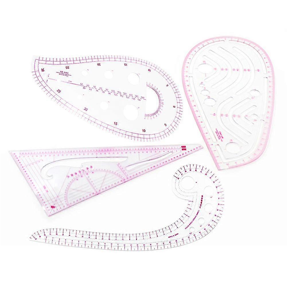 4st fransk kurvlinjal 4 stil kläder multifunktionssömnad DIY metriskt mått