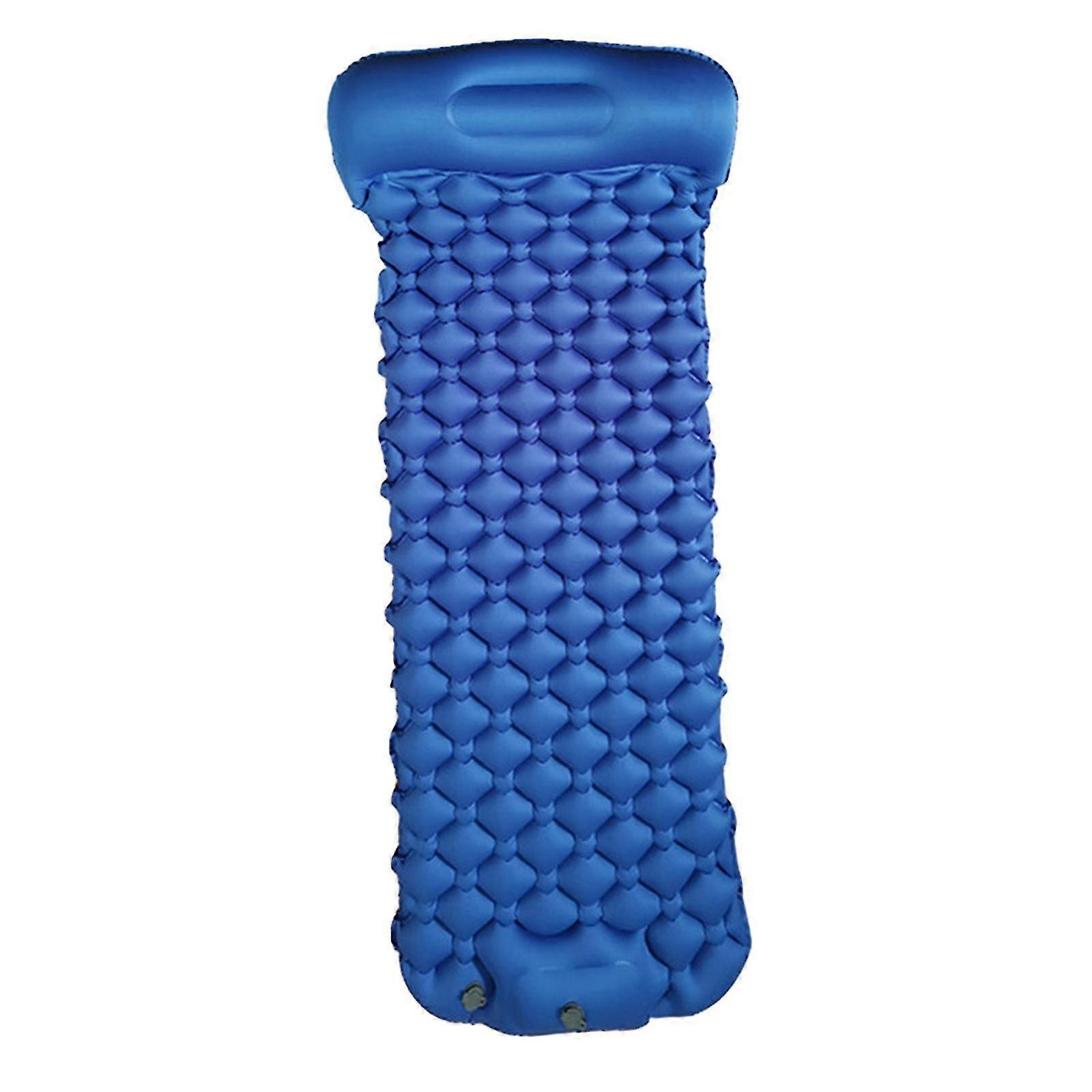 Camping Inflatable Sleeping Pad Tent Mat Cushion Air Mattress Navy Blue