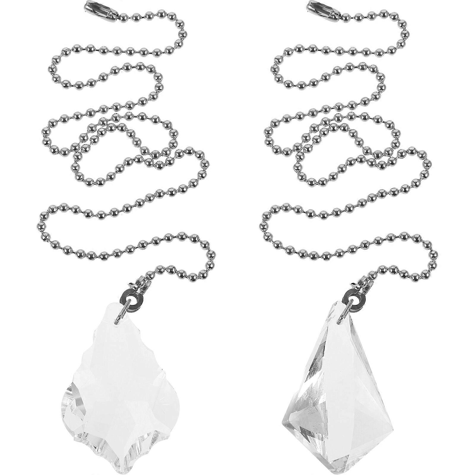 2pcs Ceiling Fan Crystal Pendant Unique Ceiling Fan Pull Chain Hanging Ornament