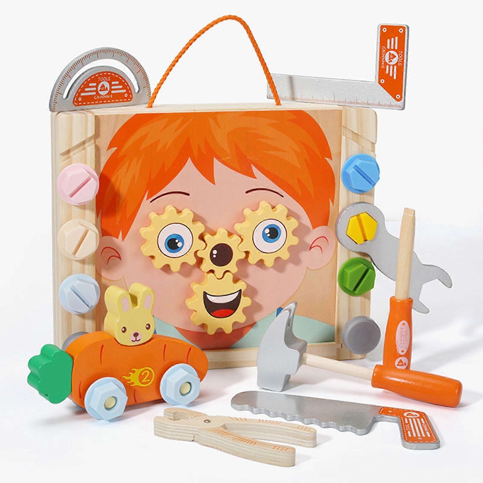 Creative Wooden Tool Set Simulation Engineer Brain Game Great Gift For Kids