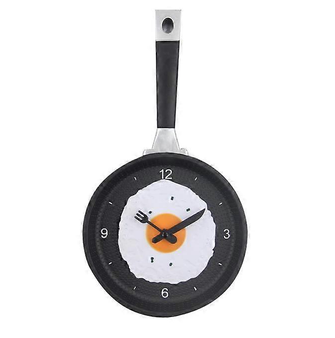 Wall Clock Kitchen Themed Omelette Pan Shaped Modern Wall Clock