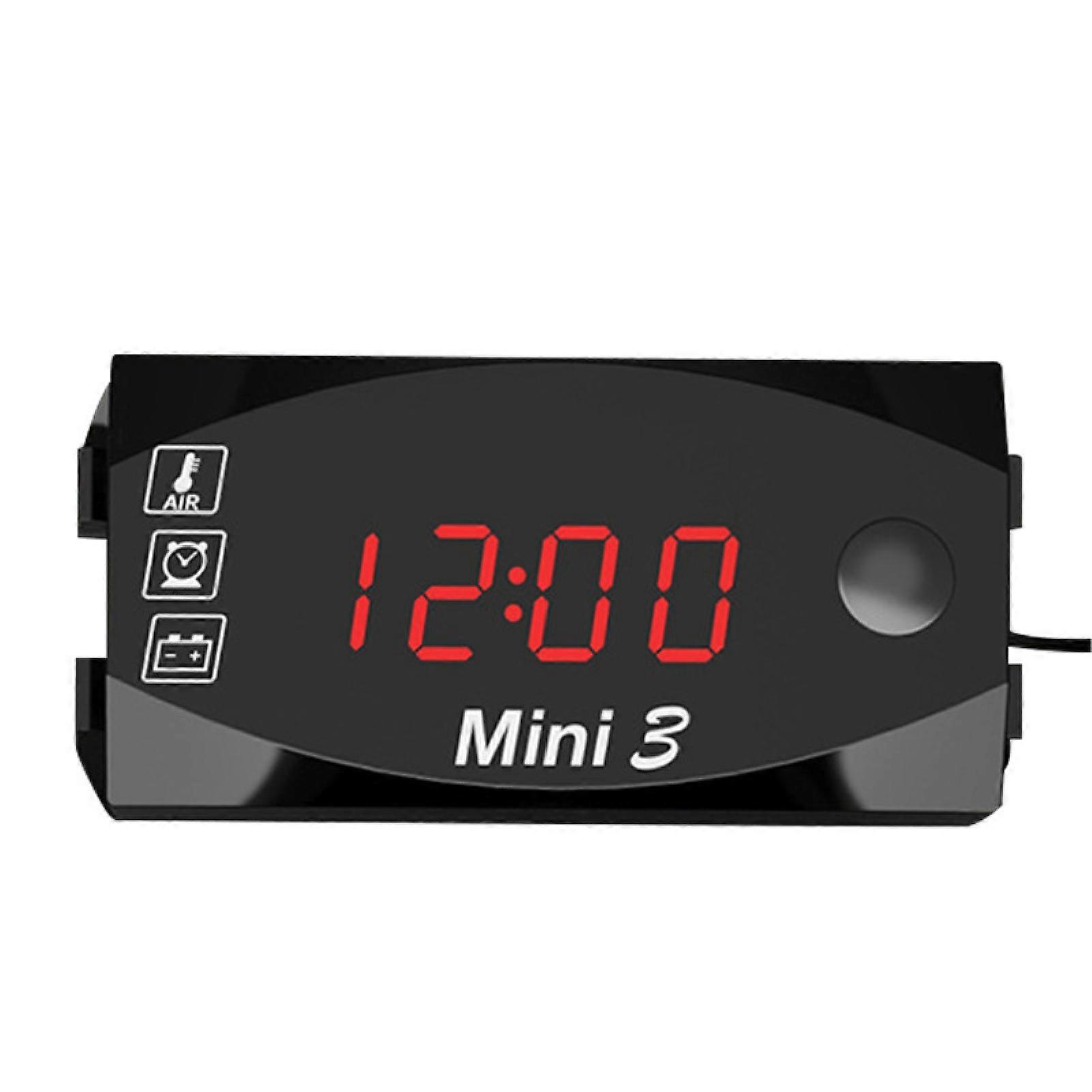Universal Electronic Clock Thermometer Voltmeter IP67 3 in 1 12V Electronic Gauge for Motorcycle