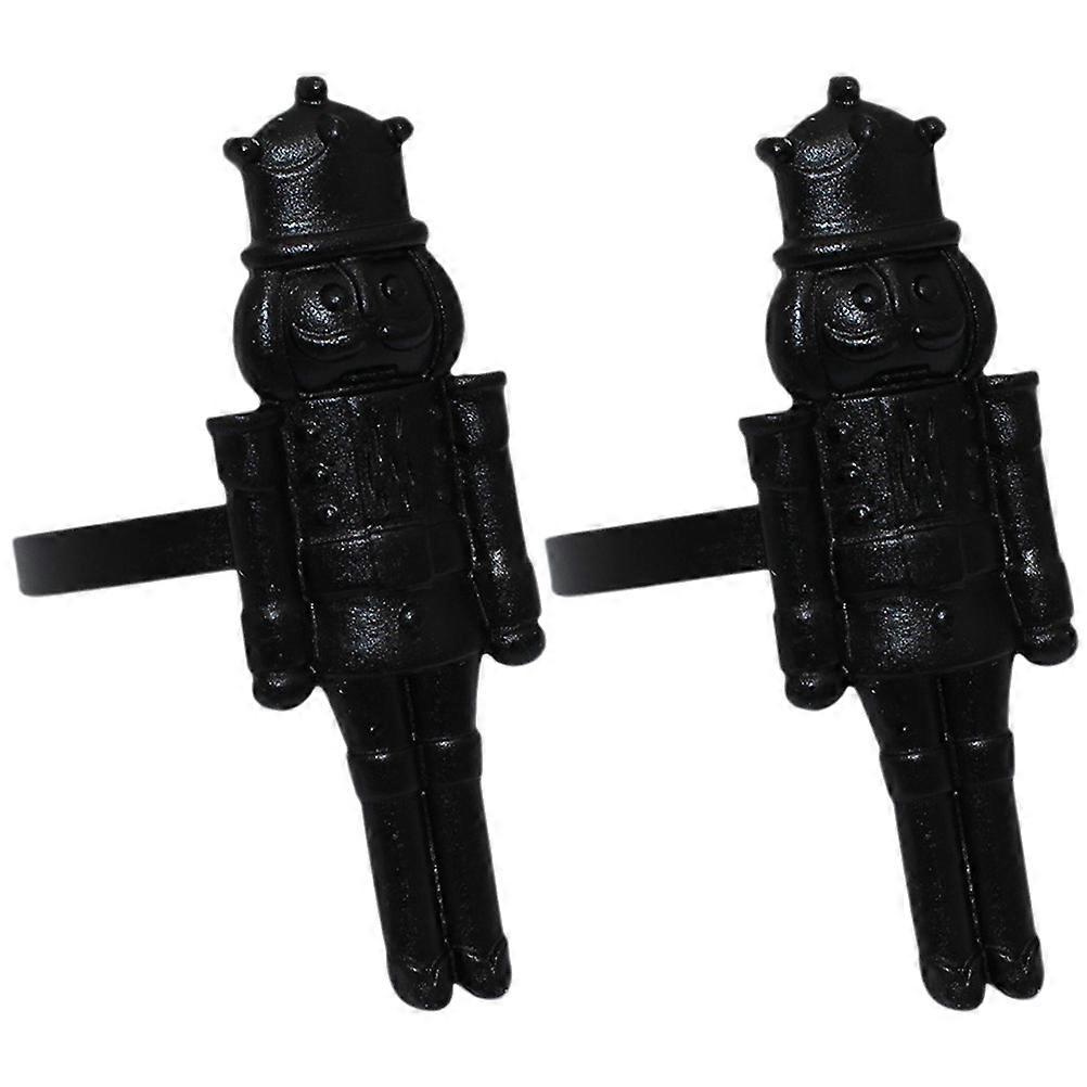 2pcs Christmas Nutcracker Napkin Ring Nutcracker Napkin Ring Holders Metal Napkin Ring for Party