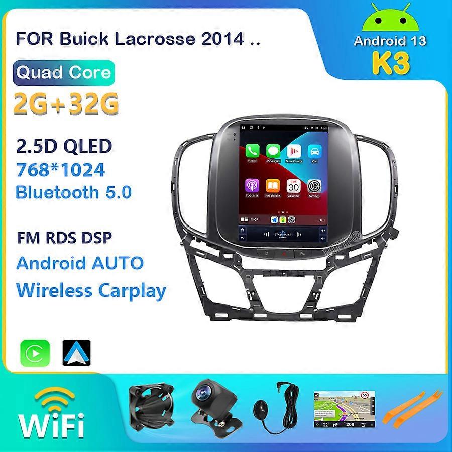 Tesla Style Vertical Screen Car Radio For Buick Lacrosse 2014 Android 13 Multimedia Player Navigation GPS Carplay