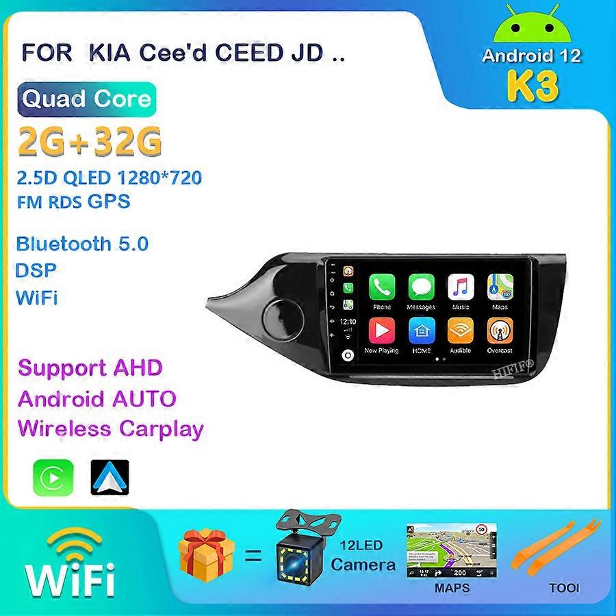 6G+128G QLED 4G Carplay Android 12 Car Radio Multimedia Video Player Navigation GPS For KIA Cee'd CEED JD 2012 2013 2014 - 2018