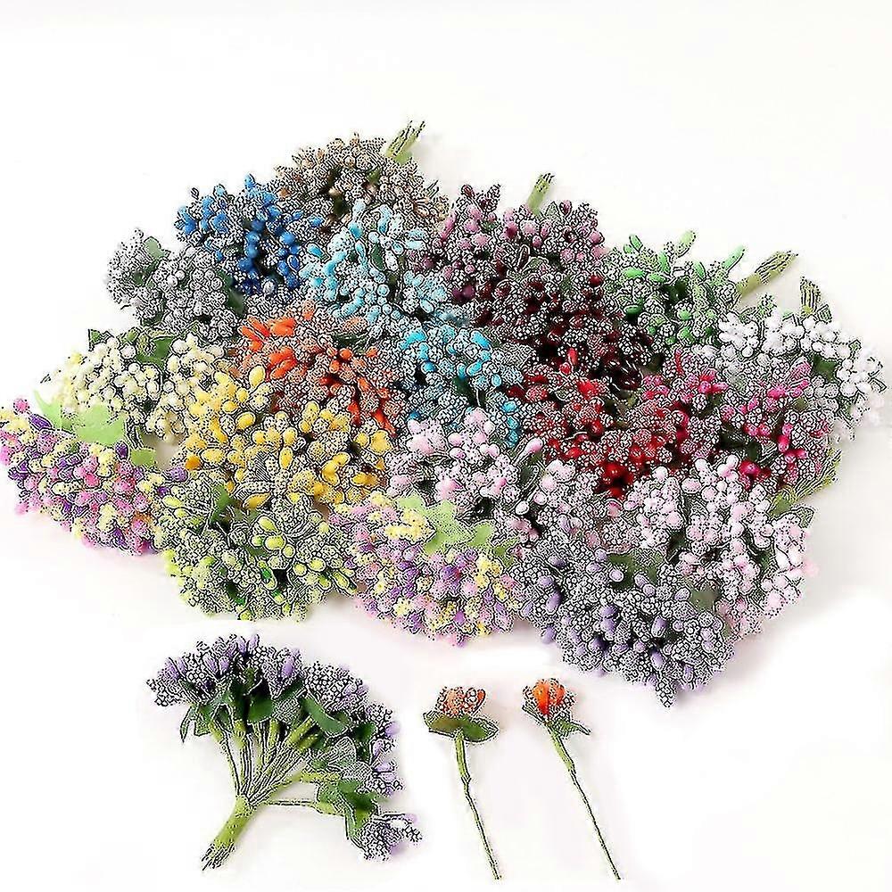 12/36/72/144 PC 바느질 인공 꽃 결혼식 파티 장식 DIY 스크랩북 화환 공예 가짜 꽃을 위한 수술