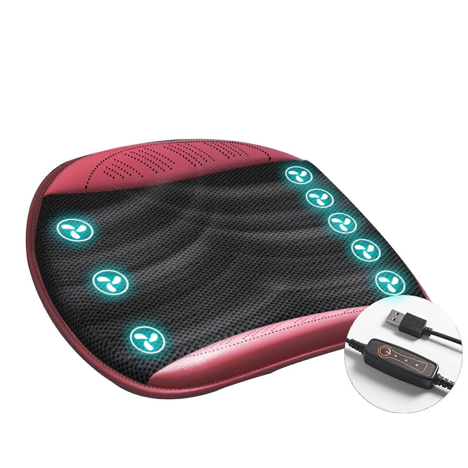 Ventilated Seat Cushion with USB Port, Breathable Air Flow Cooling Pad for Summer