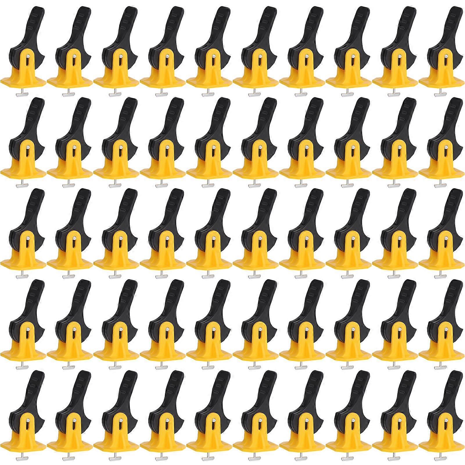 50Pcs Tile Spacers Leveling System Kit Adjustable Fit Reusable Floor Leveling Compounds Tile Installation Leveler Tool Set_xi
