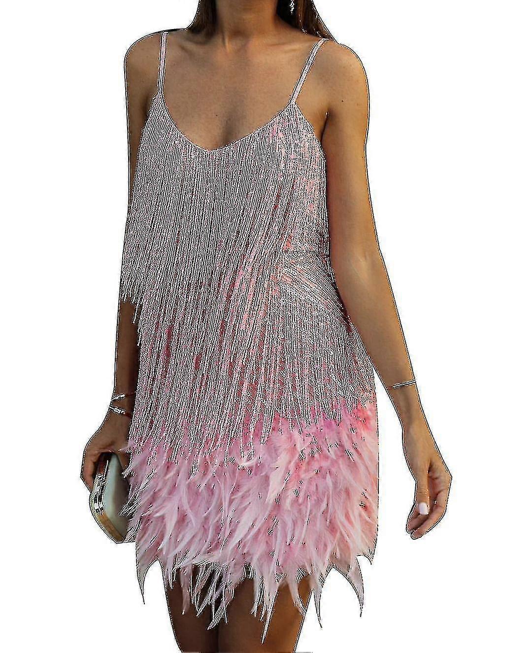 Femmes Franges Sequine Feather Bodyco Robe Haute Qualité