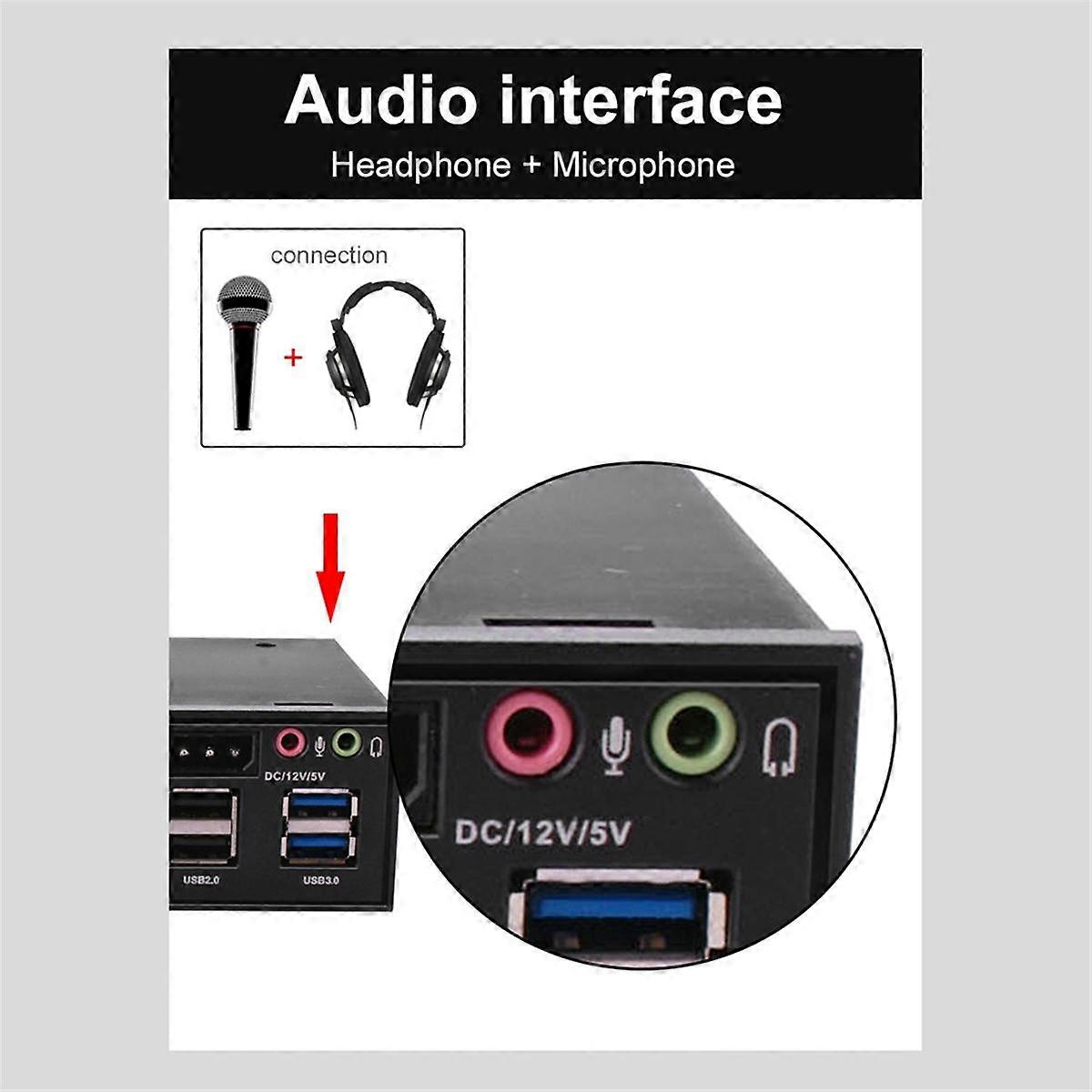 5,25-Zoll-Media-Dashboard mit USB 2.0/3.0 E-SATA SATA Multi-Kartenleser für Desktops