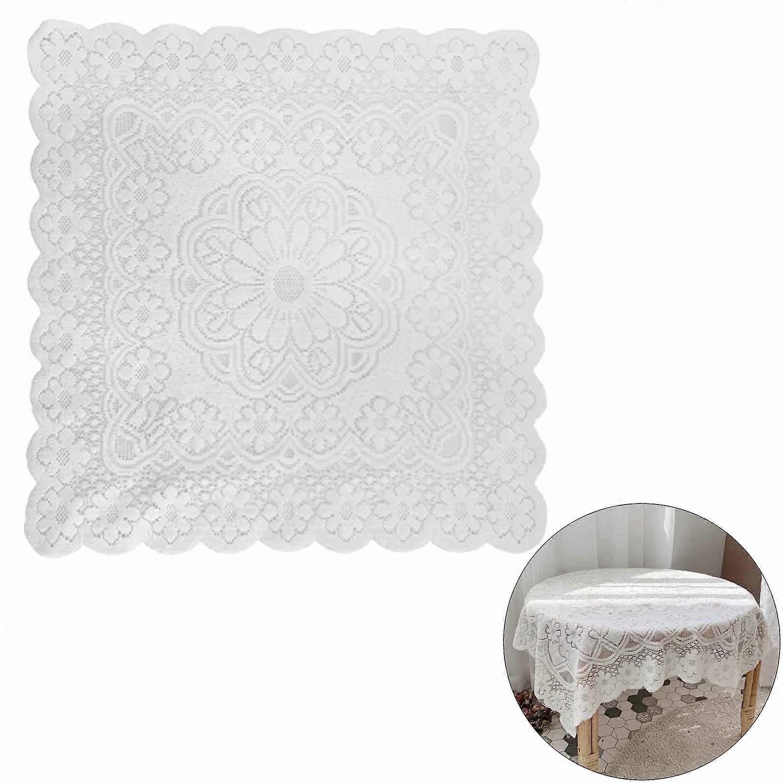 2023 NEW Lace Tablecloth. White Rectangle Tablecloth with English Rose Design. Rectangular Tablecloth, Rustic Tablecloth or Dining Table Cover