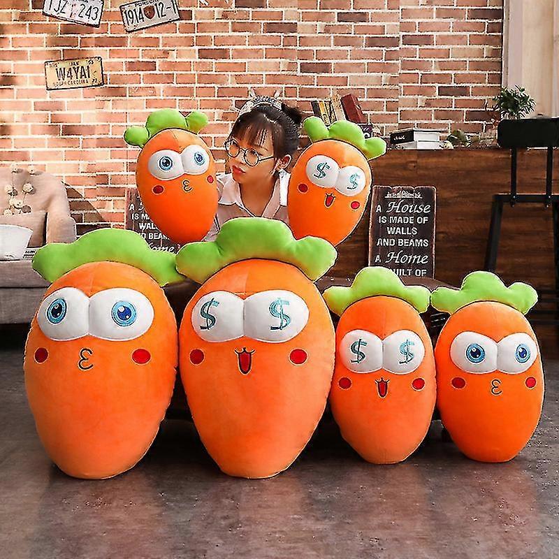 kawaii 3d 시뮬레이션 당근 봉제 장난감 부드러운 만화 당근 인형 소파 침대 장식 베개 쿠션 어린이 생일 선물
