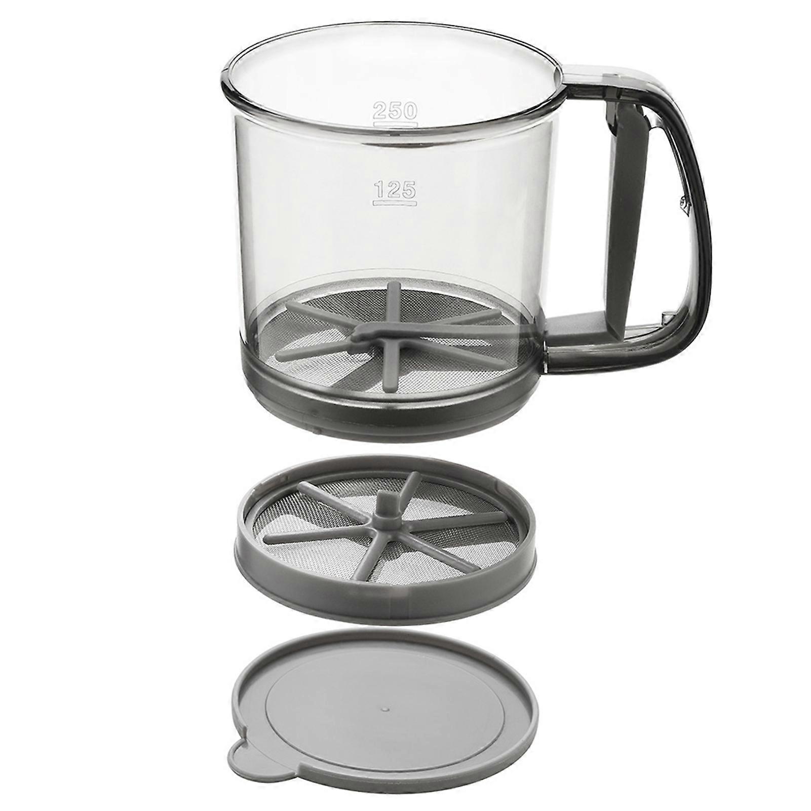 Flour Sieve Fine Mesh Hand-pressed Inner Wall Scale Scalloped Rotor Blade Semi-automatic Handheld Flour Sieve Kitchen Gadget QingHai