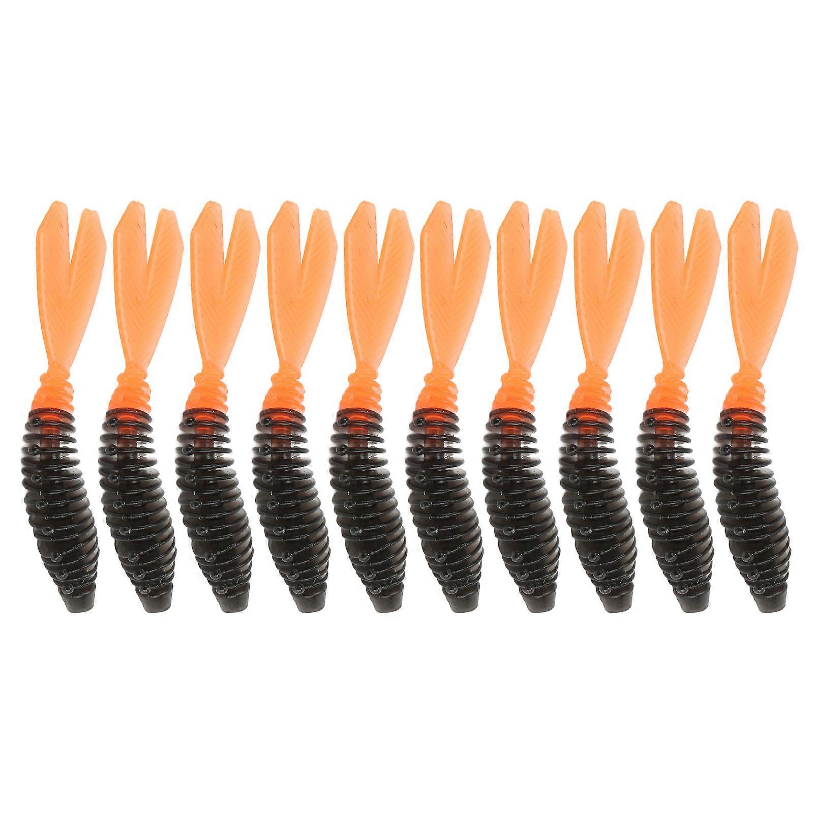 202410 قطعة الصيد السحر الناعم ذيول مزدوجة تصميم لينة حية نابضة بالحياة مظهر حلزوني شريط السحر الصيد لصيد الأسماك ب