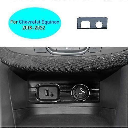 For Chevrolet Equinox 2018-22 Black Titanium Front USB Socket Control Frame Trim