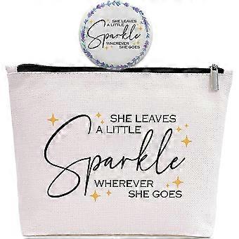 A girl loves Makeup Bag, Beige, A Little Sparkle A Little Sparkle