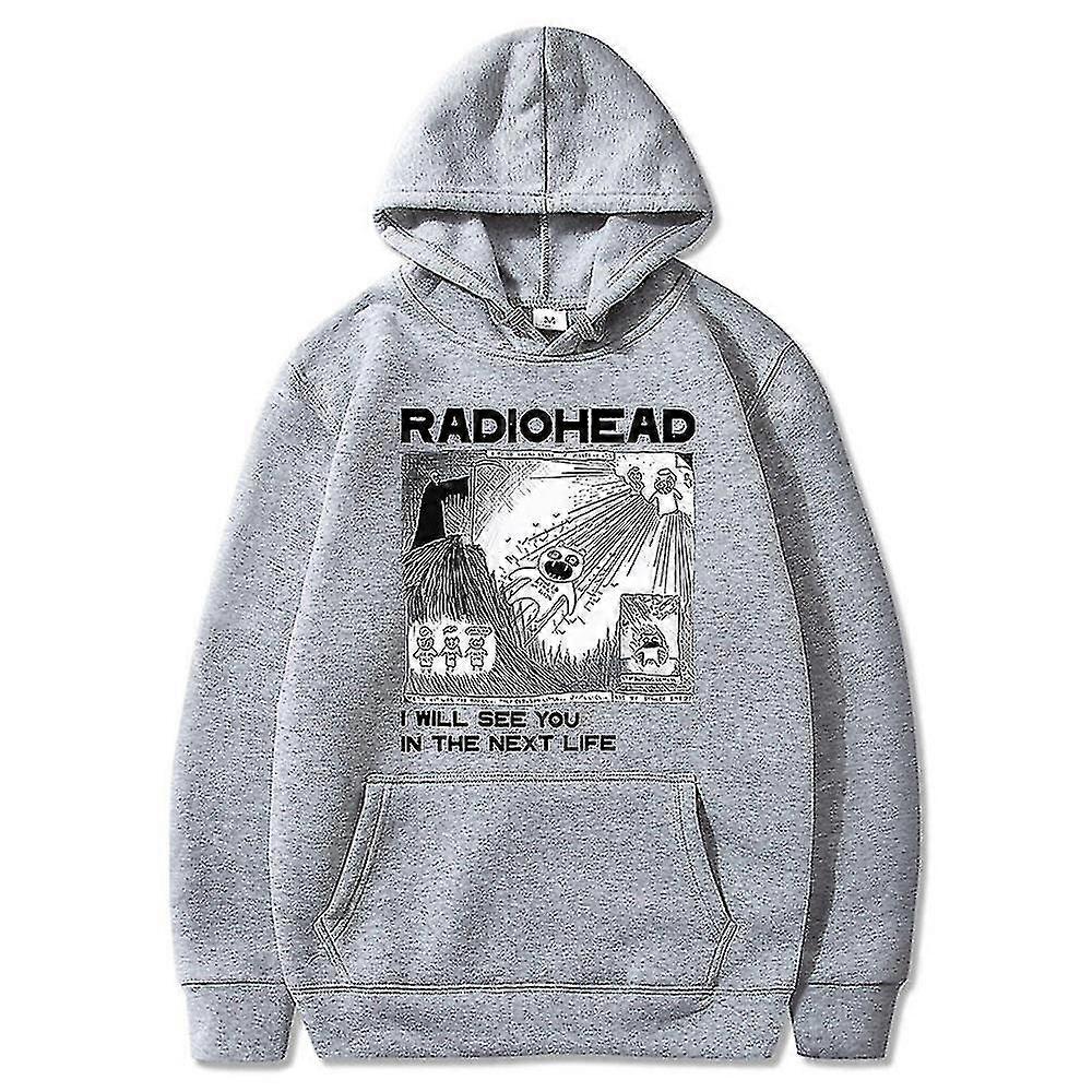 الإنجليزية روك الفرقة راديوهيد طباعة هوديي الرجال بلوزات مقنعين كبيرة الحجم الهيب هوب ألبوم الموسيقى الخريف الشتاء الصوف هوديس