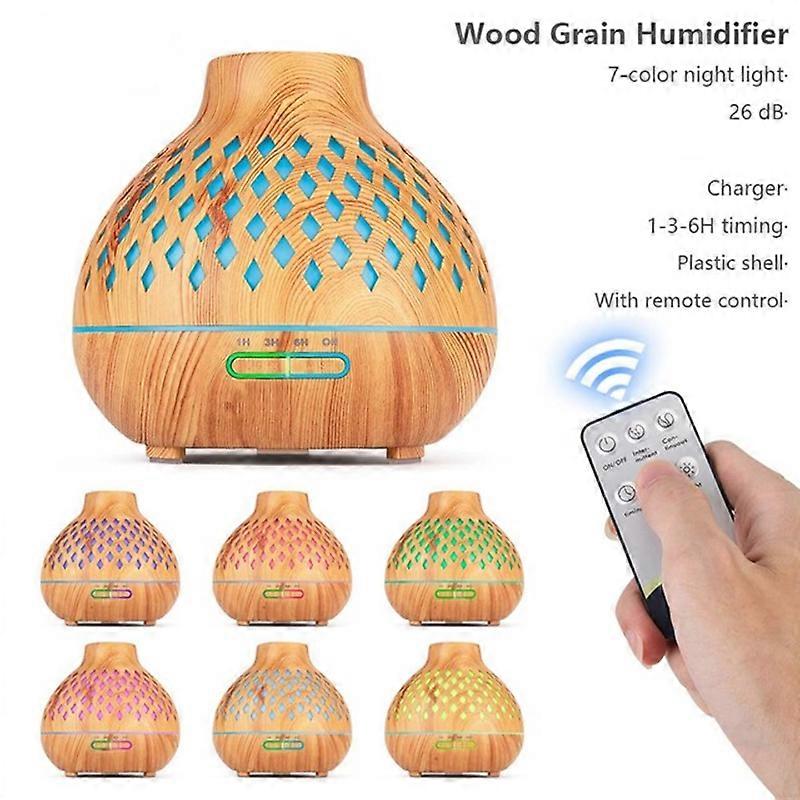 JUEGE* 1pc 500ml Wood Ultrasonic Air Humidifier with Essential Oil Diffuser - Cool Mist Maker for Aromatherapy and Home Comfort