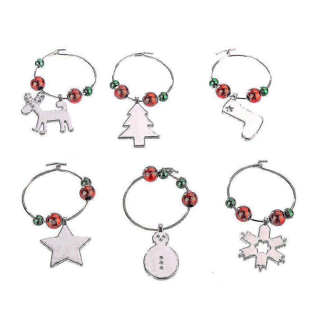 6pcs Wine Glass Charms, With Buckle Design