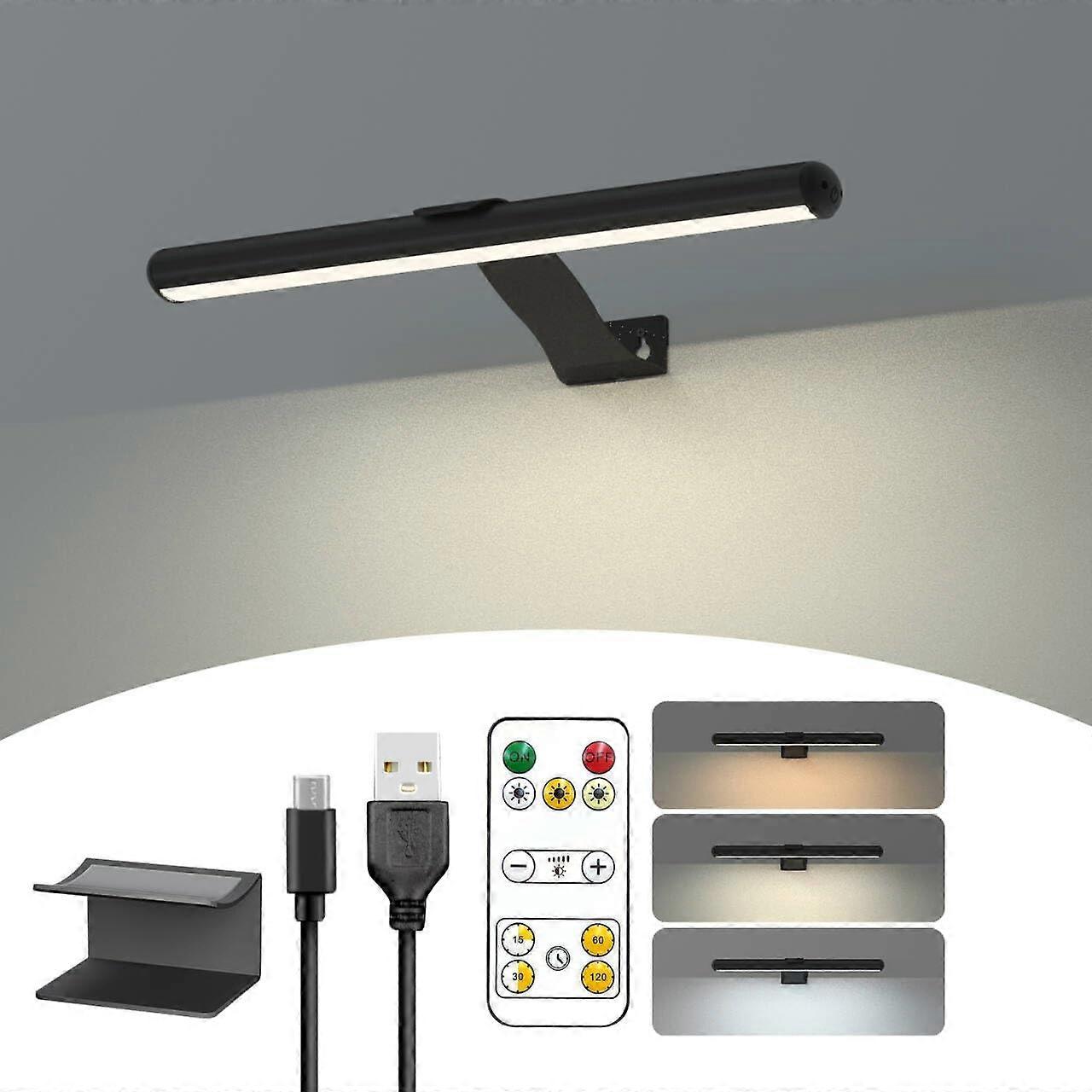 Wireless Picture Light Rechargeable with Remote, 300LM Art Battery Display Lamp Dimmer Timer, 3 Modes Magnetic Wall Light