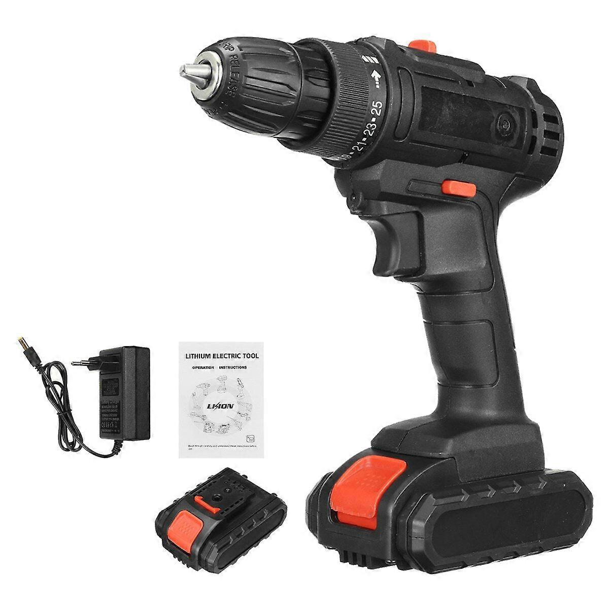 21V 2 Speed Household Lithium Battery Cordless Drill Driver Power Drill Electric Drill With Battery