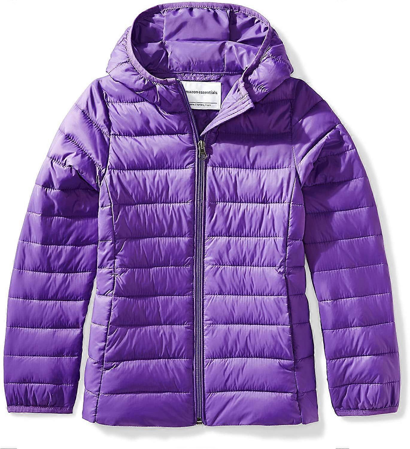 Girls' Lightweight Water-Resistant Packable Hooded Puffer Jacket