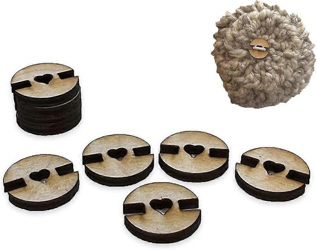Wood Pom Poms For Hats Buttons, 50pcs Hat Pom Pom Holder, Knitted Hat Making Fastener Tool, Pompom Holders For Knit Beanies And Toques
