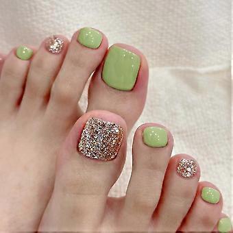 lentegroen glanzende nepteennagels waterdicht duurzaam glanzende nagels
