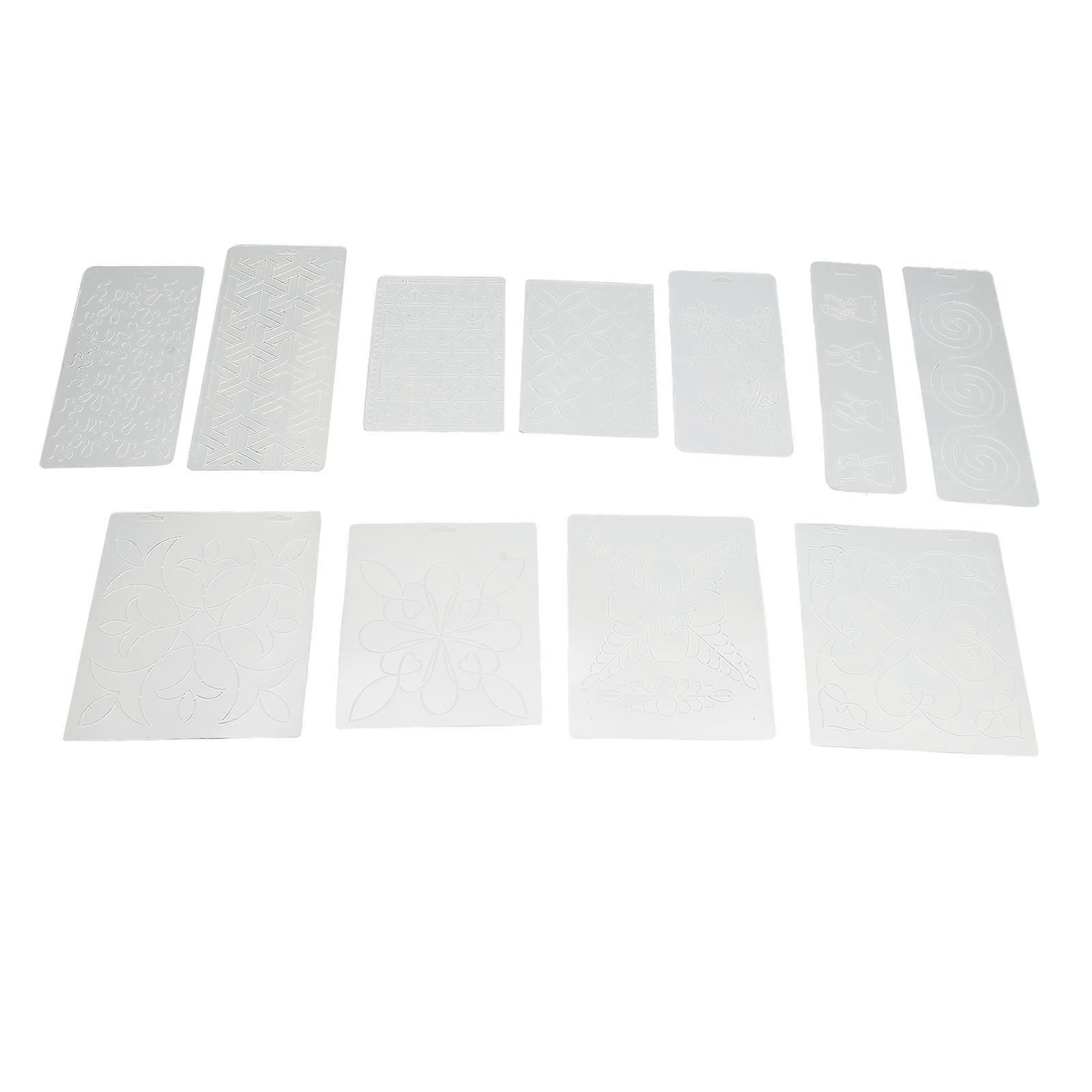 Quilting Patchwork Kit: 11Pcs Crimping Template Set for Handmade Sewing & Embroidery