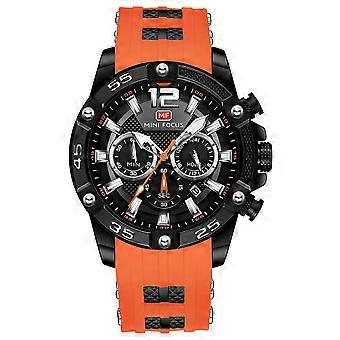 Horloges Heren Quartz Uurwerk Chronograaf Datum Kalender Siliconen Band 30M Waterdicht Zwart Blauw Heren Horloges Polshorloge Cadeaus voor Heren