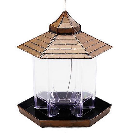1 Set Bird Feeder Large Capacity Convenient Transparent House Shape Bird Hanging Food Container Home Supplies