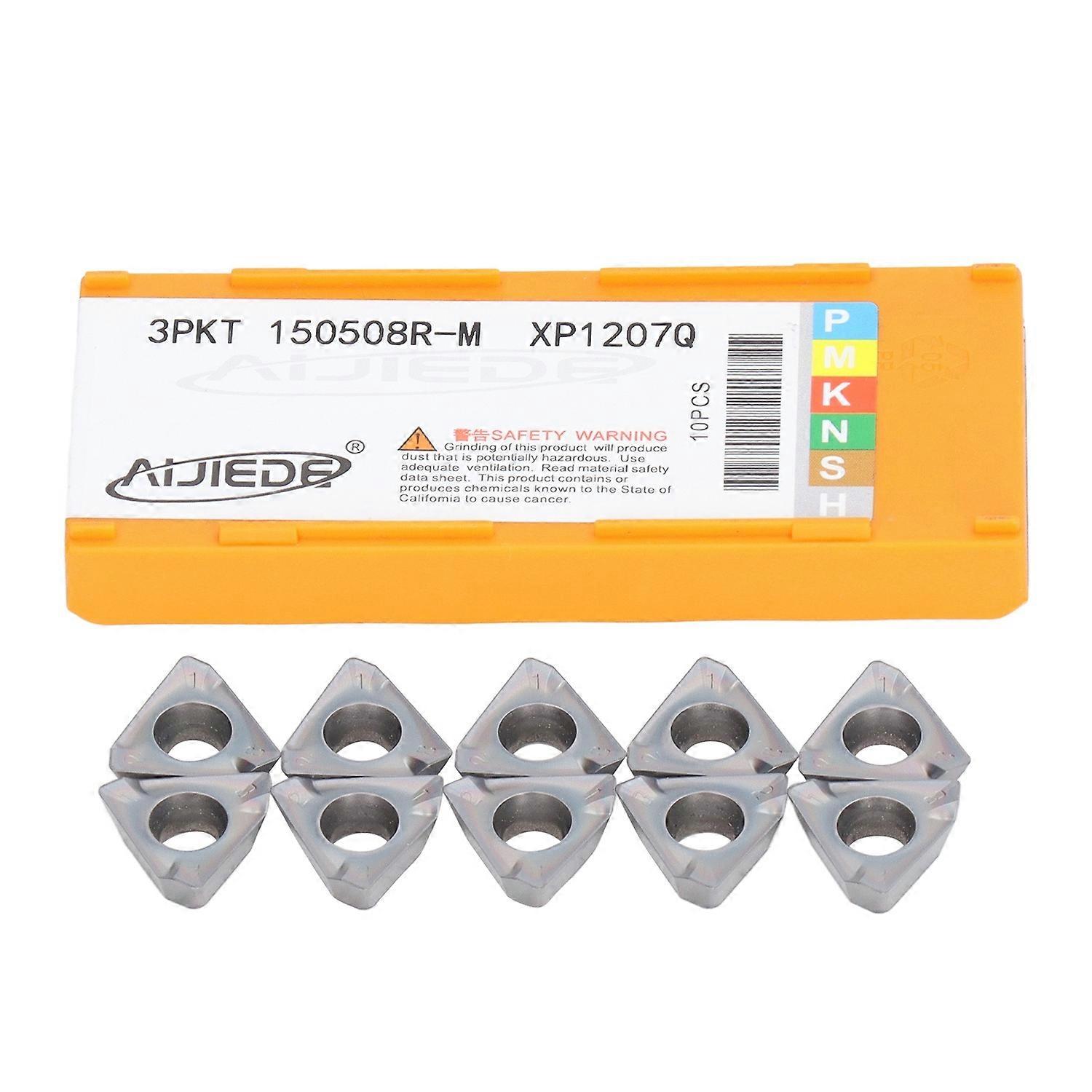 10Pcs Carbide Turning Inserts Coated Cutter CNC Lathe Machine Blade Metal Milling Tool Holder